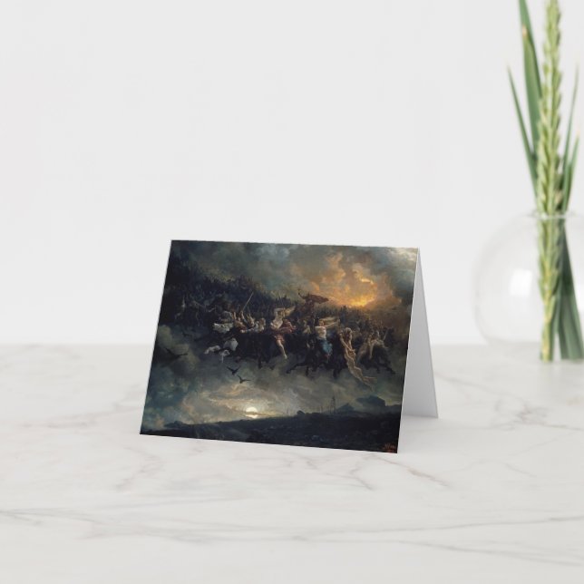 Die wilde Jagd auf Odin von Peter Nicolai Arbo Dankeskarte (Vorderseite)