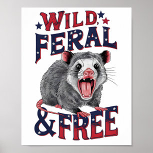 Die wilde Opossum-Wild-Wildnis und die freie Possu Poster