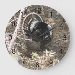 Die wilde Türkei, die für die Damen Strutting is Große Wanduhr