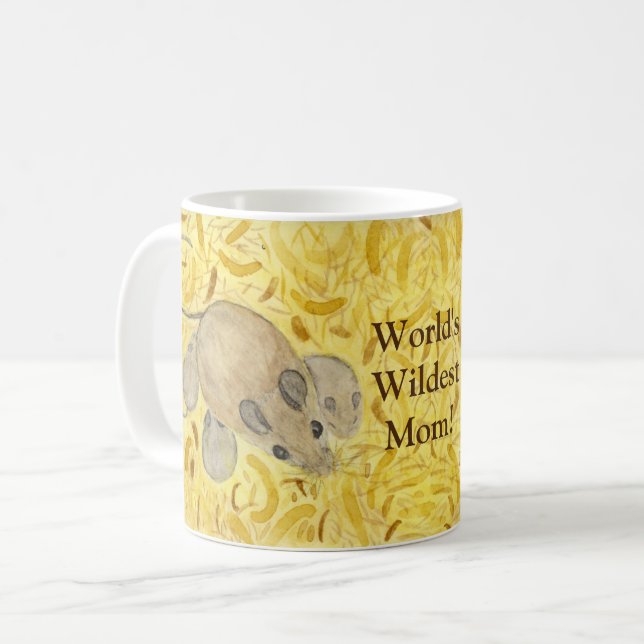 Die wildeste Mama der Welt! Maus und Babys Kaffeetasse (Vorderseite Links)