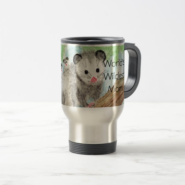 Die wildeste Mama der Welt! Opossum und Säuglinge Reisebecher (VorderseiteRechts)