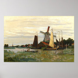 Die Windmühle Zaandam, Monet 1871 Poster
