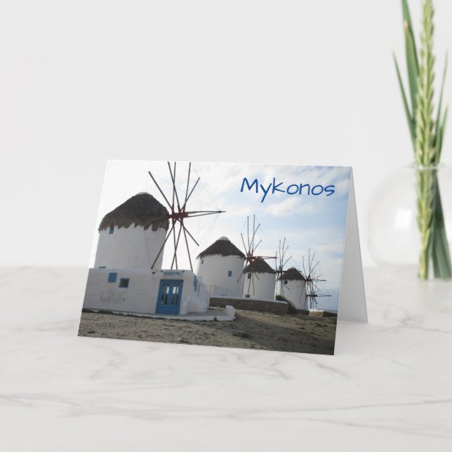 Die Windmühlen, Mykonos, Griechenland Karte (Vorderseite)