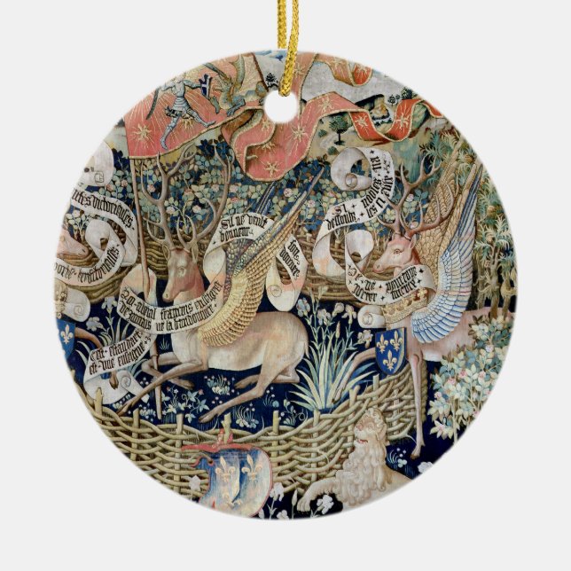 Die Winged Rotwild (Tapisserie) Keramik Ornament (Vorne)
