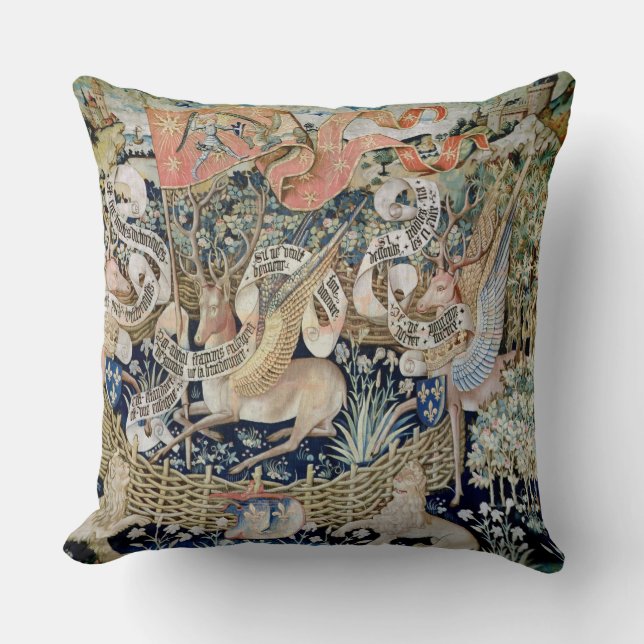 Die Winged Rotwild (Tapisserie) Kissen (Vorderseite)