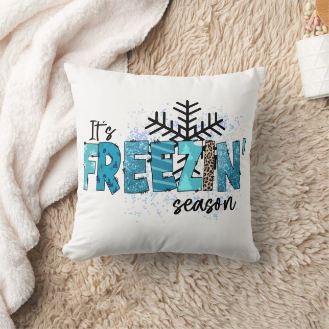Die Winterferien mit ihren kalten Schneeflocken Kissen (Decke)