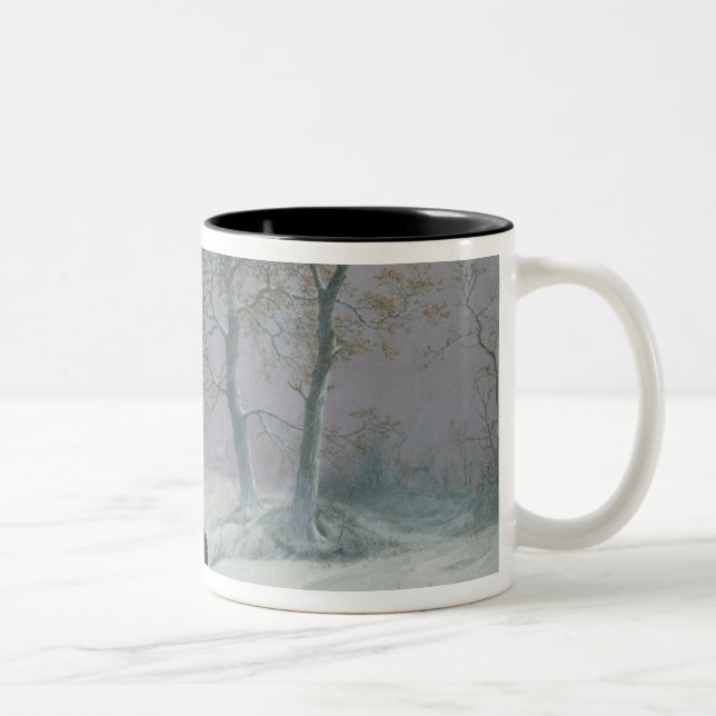 Die winterliche zu vermarkten Straße Zweifarbige Tasse (Rechts)