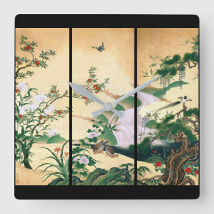 Die Wisteria Blume Docks Waterfall Wall Clock Quadratische Wanduhr