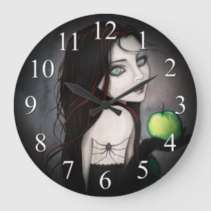 Die Witwe Gothic-Frau mit Apfeluhr Große Wanduhr