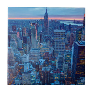 Die Wolkenkratzer von Manhattan werden beleuchtet Fliese