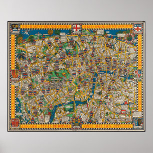 Die Wonderground-Karte der Londoner Stadt Poster