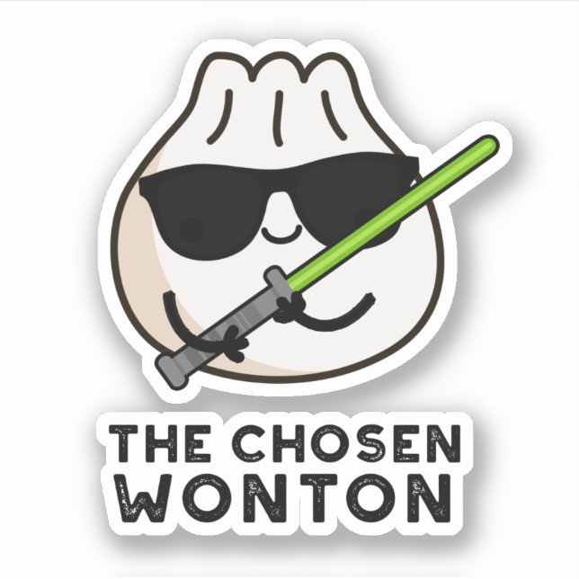 Die Wonton Funny Food Puppe Aufkleber (Vorderseite)