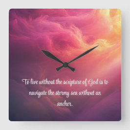 Die Word-Anker Quadratische Wanduhr