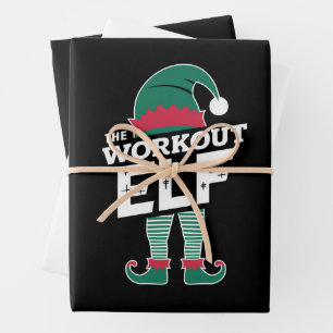 Die Workout-Elf-Gruppe passt Weihnachten in die Fa Geschenkpapier Set