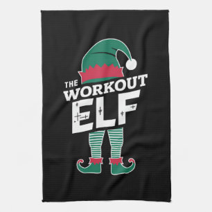 Die Workout-Elf-Gruppe passt Weihnachten in die Fa Geschirrtuch