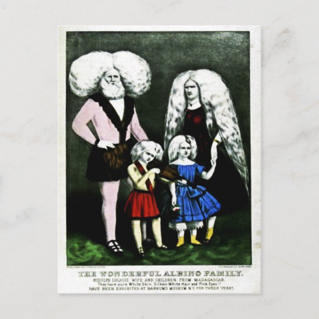 Die wunderbare Albino-Familienpostkarte Postkarte (Vorderseite)