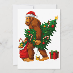 Die wunderbarste Bigfoot-Weihnachtstanne Feiertagskarte