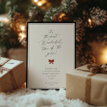 Die wunderbarste Zeit des Jahres Feiertagskarte<br><div class="desc">die schönste Zeit des Jahres!,  moderne,  minimalistische Nicht-Foto-Ferienkarte. Die Einrichtung ist in Beige und Schwarz gehalten,  mit eleganter schwarzer Typografie und festlichem Rot-Bug-Detail.</div>