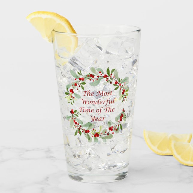 Die wunderbarste Zeit des Jahres Glas (Vorderseite Ice)