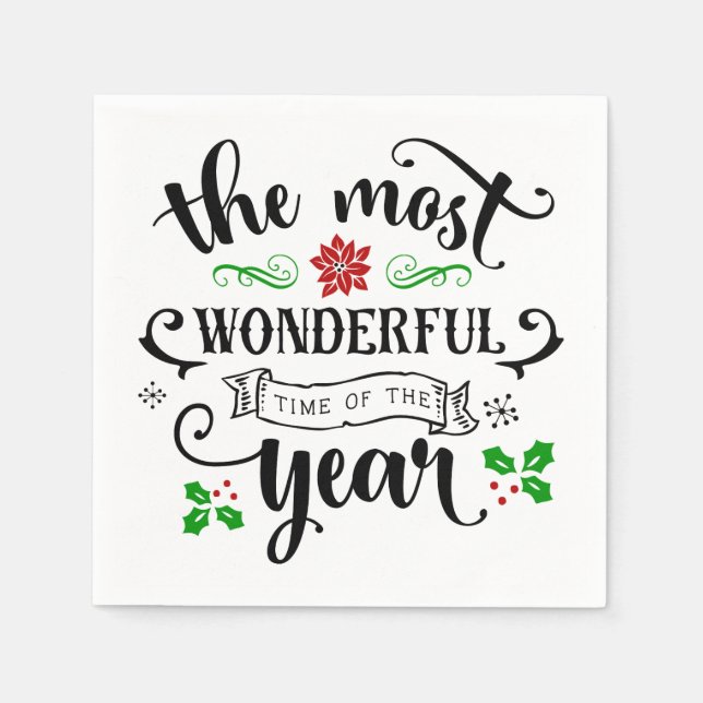 Die wunderbarste Zeit des Jahres Weihnachten | Serviette (Vorderseite)