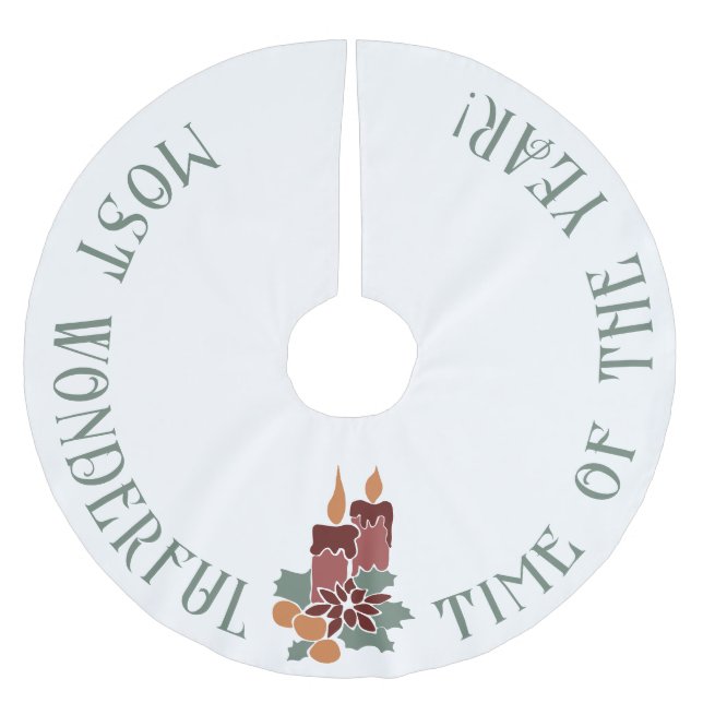 Die wunderbarste Zeit des Jahres, Weihnachtskerzen Polyester Weihnachtsbaumdecke (Vorderseite)