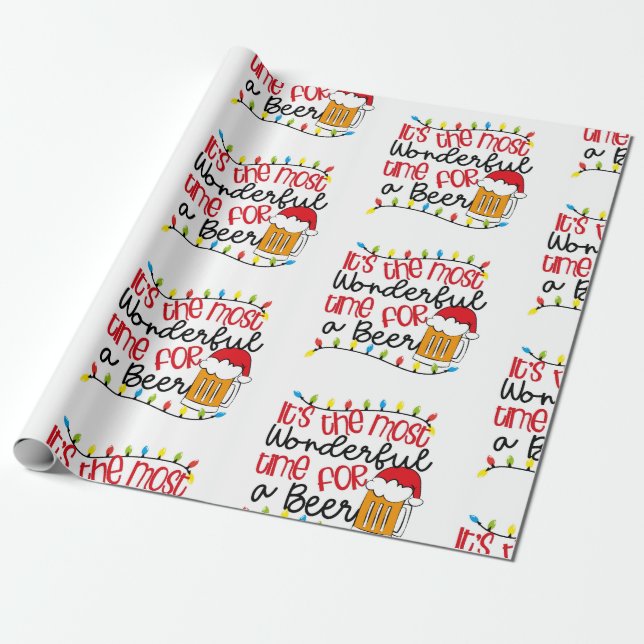 Die wunderbarste Zeit für ein Bier Geschenkpapier (Ungerollt)