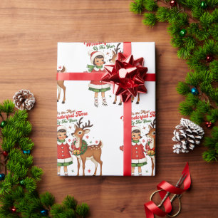 Die wunderbarste Zeit Vintage-Weihnachten Geschenkpapier