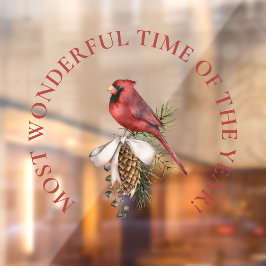 Die wunderbarste Zeit, Weihnachten am Roten Kardin Fensteraufkleber