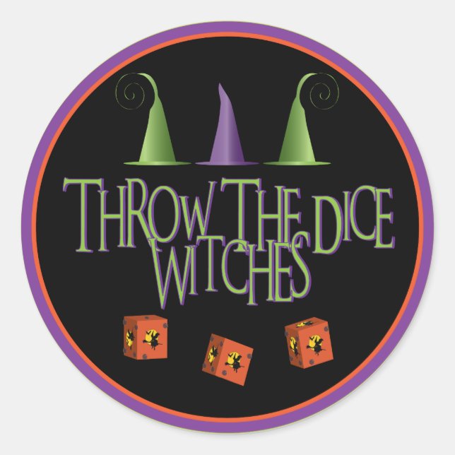 Die Würfel-WItches-Aufkleber werfen Runder Aufkleber (Vorderseite)