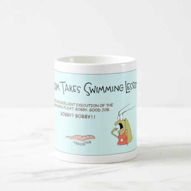 Die Wurm-Schwimmen-Lektion Kaffeetasse (Mittel)