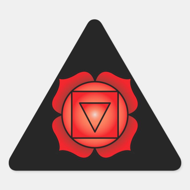 Die Wurzel der Chakra Dreieckiger Aufkleber (Vorderseite)