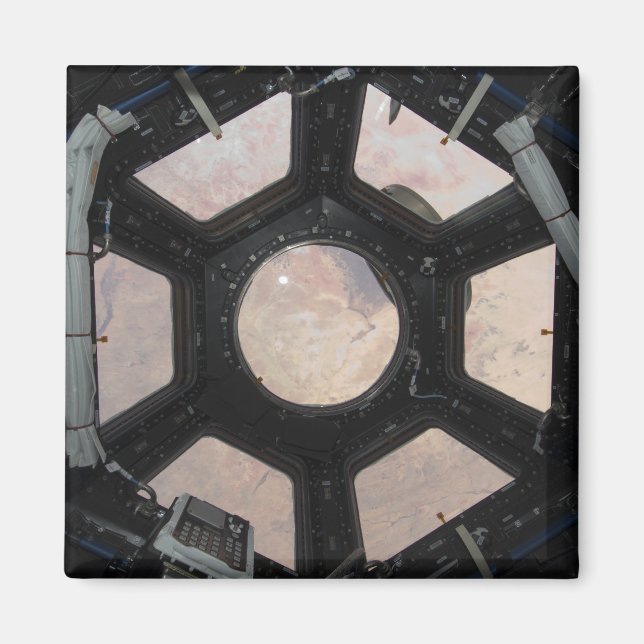 Die Wüste der Sahara, die durch die Fenster sichtb Magnet (Vorne)