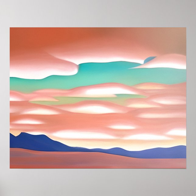 Die Wüste im Südwesten und die Minimalistische Kun Poster (Vorne)