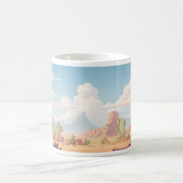 Die Wüste in Pixel-Kunst Minimalistisch Kaffeetasse