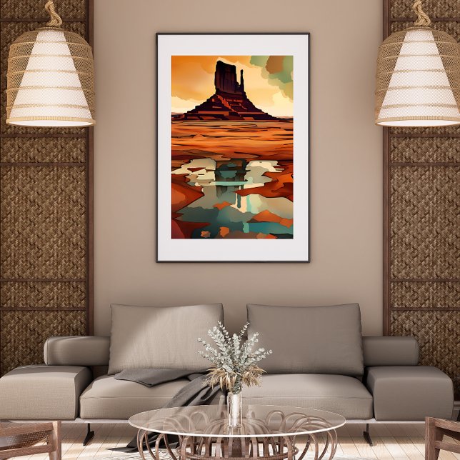 Die Wüste ohne Rahmen Poster (The Desert is an abstract modern art print that will add color and sophistication to any room.)