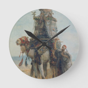 Die Wüsten-Fahrt, 1839 (w/c auf Papier) Runde Wanduhr