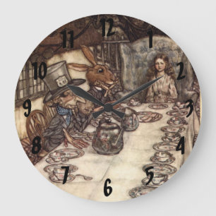 Die wütende Wand-Uhr Hutmacher-Tee-Party-Arthurs Große Wanduhr