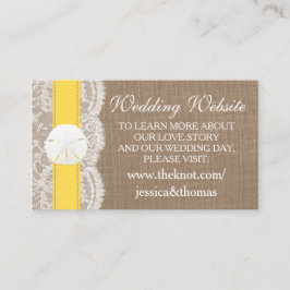 Die Yellow Sand Dollar Beach Hochzeitskollektion Begleitkarte