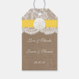 Die Yellow Sand Dollar Beach Hochzeitskollektion Geschenkanhänger