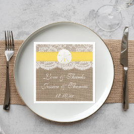 Die Yellow Sand Dollar Beach Hochzeitskollektion Serviette