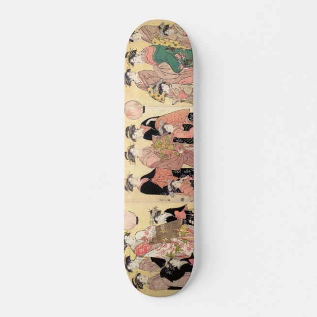 Die Yoshiwara-Parade im Herbst Chōbunsai Eishi Kun Skateboard (Vorne)