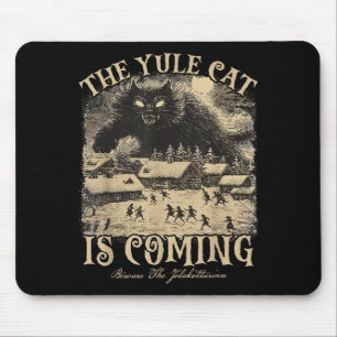 Die Yule-Katze kommt Isländische Weihnachtskatze M Mousepad