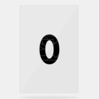 Die Zahl Null (0) in schwarz