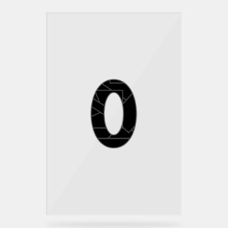 Die Zahl Null (0) in schwarz Acrylschild