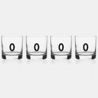 Die Zahl Null (0) in schwarz Whiskyglas