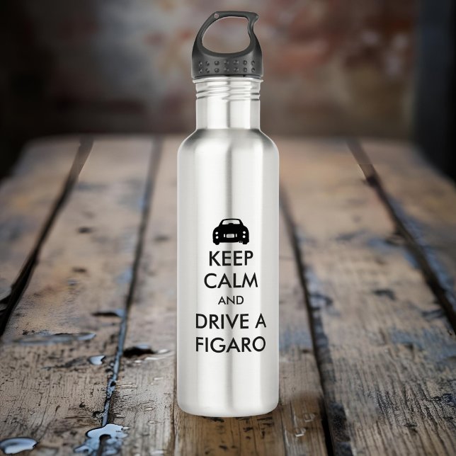 Die Zahlen Behielt Ruhe und fahren Sie mit einem F Edelstahlflasche (Keep Calm and Drive a Figaro water bottle just for you. Great for road trips)