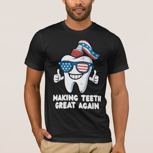 Die Zähne wieder groß 4. Juli amerikanisch T-Shirt (Vorderseite)