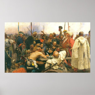 Die Zaporozhian Kosaken durch Ilya Yefimovich Poster
