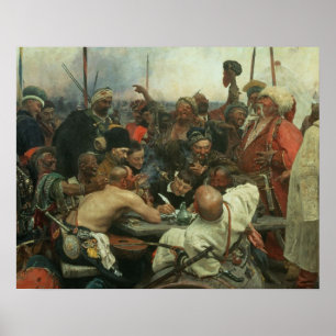 Die Zaporozhye Kosaken, die einen Brief schreiben Poster
