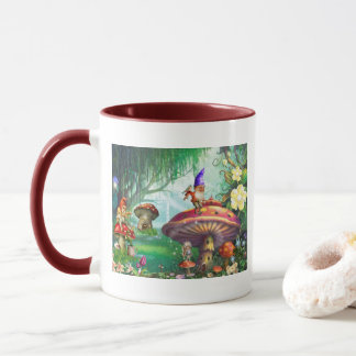 Die zauberhaften Gnome Pilze Blumengärten Tasse
